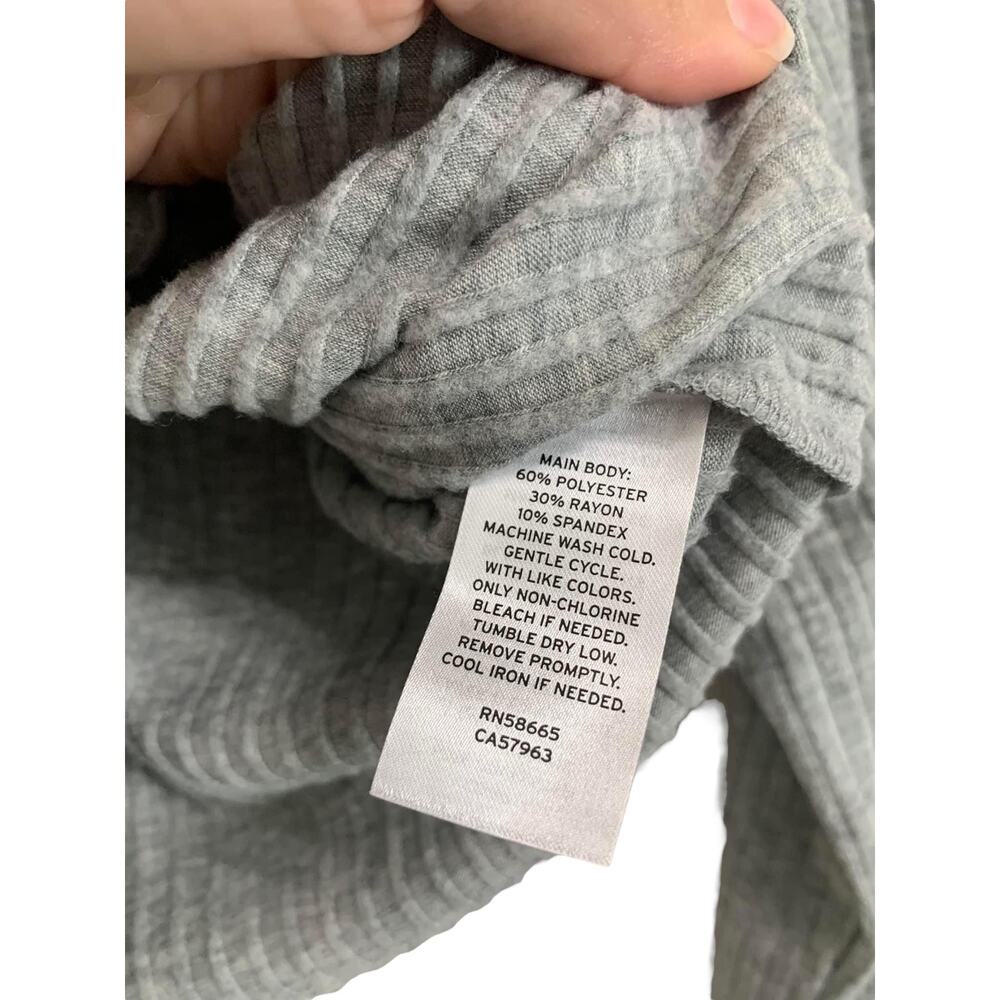 BP. Gray Medium Heather Mock Neck Long Sleeve Crop Top Size Medium NEW - Picture 6 of 7